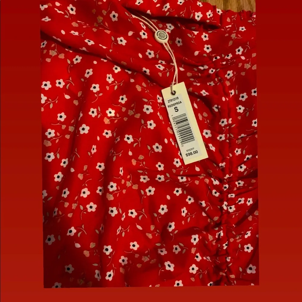 Max Studio Floral Ruched MIDI Skirt - Picture 4 of 5